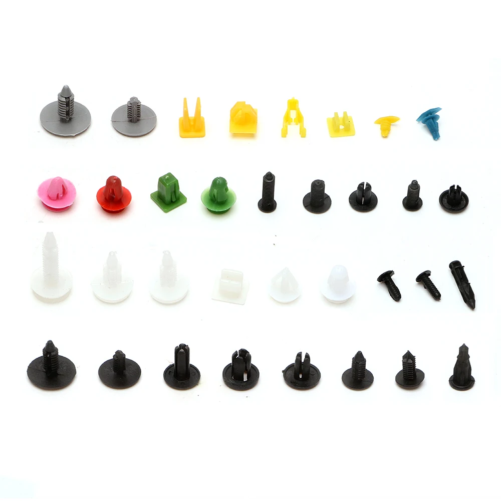 

200Pcs/Set Auto Fastener Cable Mount Clamp Clips Stowing Tidying Universal Plastic Mixed Wire Tie Car-Styling