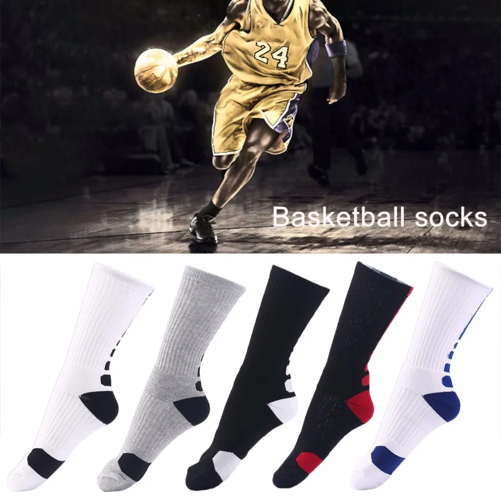 

1 Pair Men Professional Basketball Socks Cotton Bottom Breathable Thickening Compression Men's socks