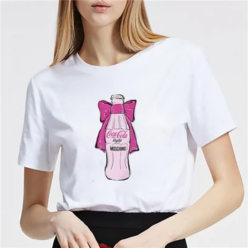 

Kawaii Cola Bottle Female T-shirt Casual Cotton White T-shirts Women Clothes 2019 Luxury Girl T Shirt Korean Harajuku Vogue Tops