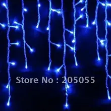 200LED 5 м занавес сосулька струнные огни Рождественские садовые лампы Сосулька огни Рождественские Свадебные украшения-синий