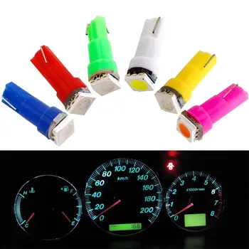 

10pcs Car Interior T5 led 1 SMD led Dashboard Wedge 1LED Car Light t5 Bulb Lamp led t5 12v Yellow/Blue/green/red/white led New