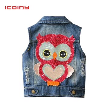 

Girl Waistcoat Spring Autumn Kids Vest Jacket 2019 Flower Butterfly Embroidered Denim Vest Child Clothes Girls Clothes 2-7 Years
