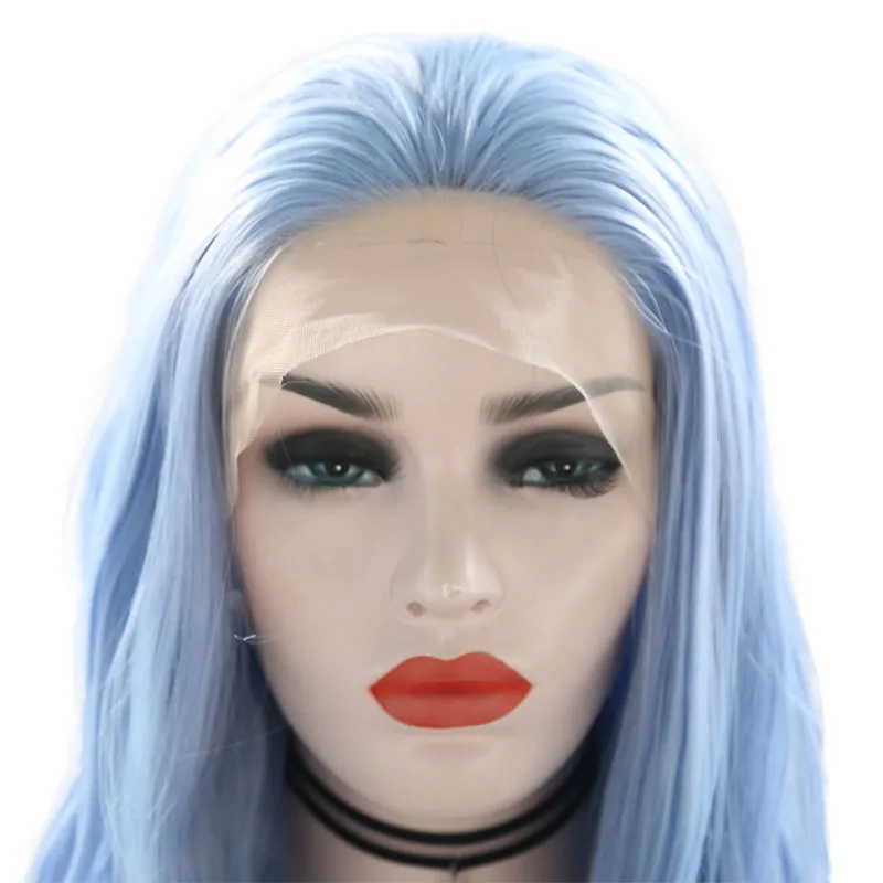 JOY& beauty синтетический парик на кружеве Небесно-Голубой красоты длинные волнистые высокотемпературные волокна Кружева передние парики для женщин парики