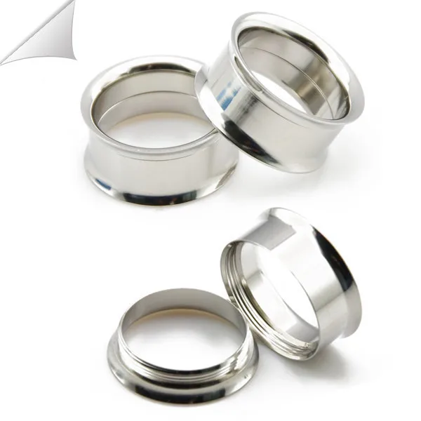 2pcs/lot Double Flared Internally Threaded Ear Gauge Plugs And Tunnels