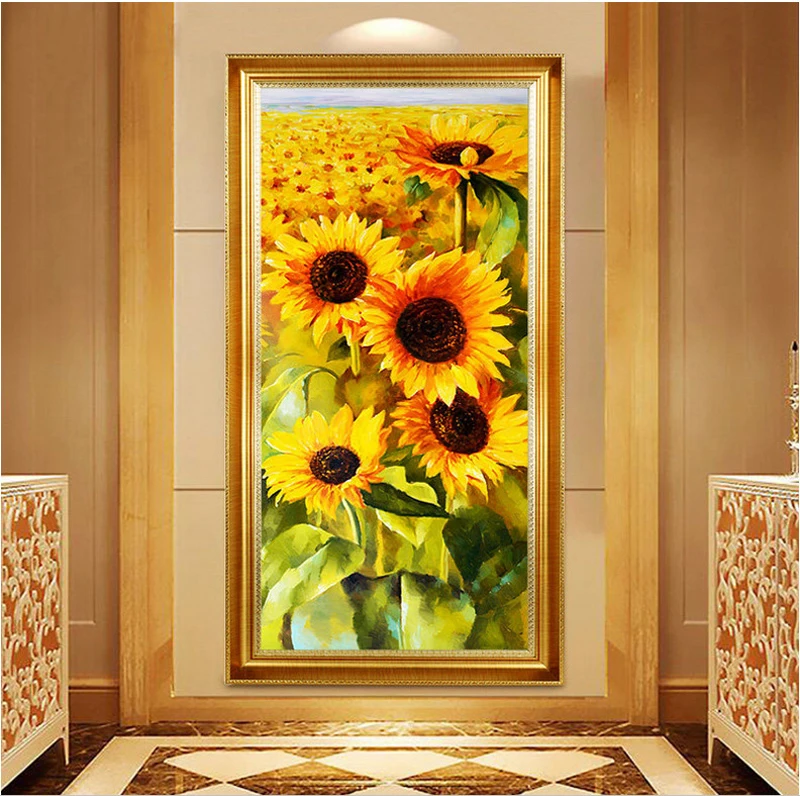 QIANZEHUI DIY Алмазная вышивка круглые алмазы картина маслом sun flowerl полностью Стразы