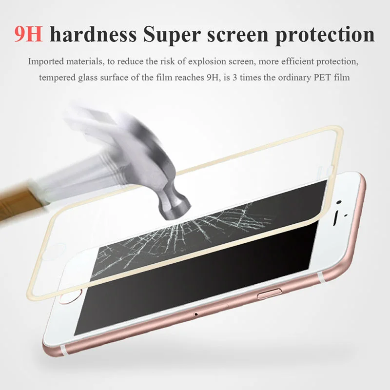 Закаленное стекло 9D для iPhone 8 Plus 7plus 6s 6 полноэкранная Защитная пленка X SE 5