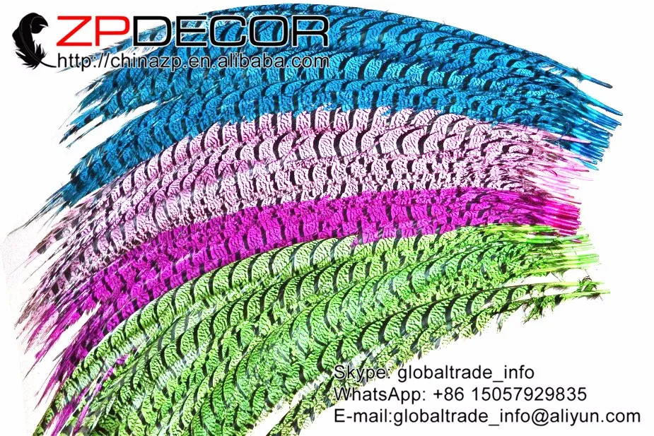 50pcs ot 30-35 (80-90cm) Muiti Color  Lady Amherst Pheasant Tail Feathers A quality for Costumes ,many color for you choose - (7)
