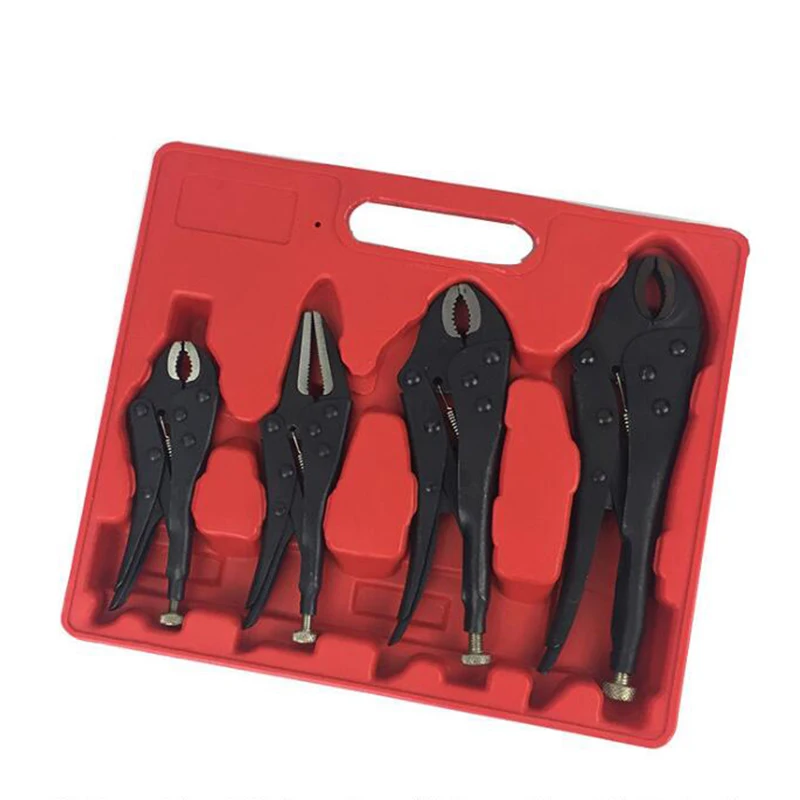

Prostormer 4PC Locking Pliers Curved Jaw Pliers Long Nose Pliers Welding Tools Pliers Set 5"/6.5"/7''/10''