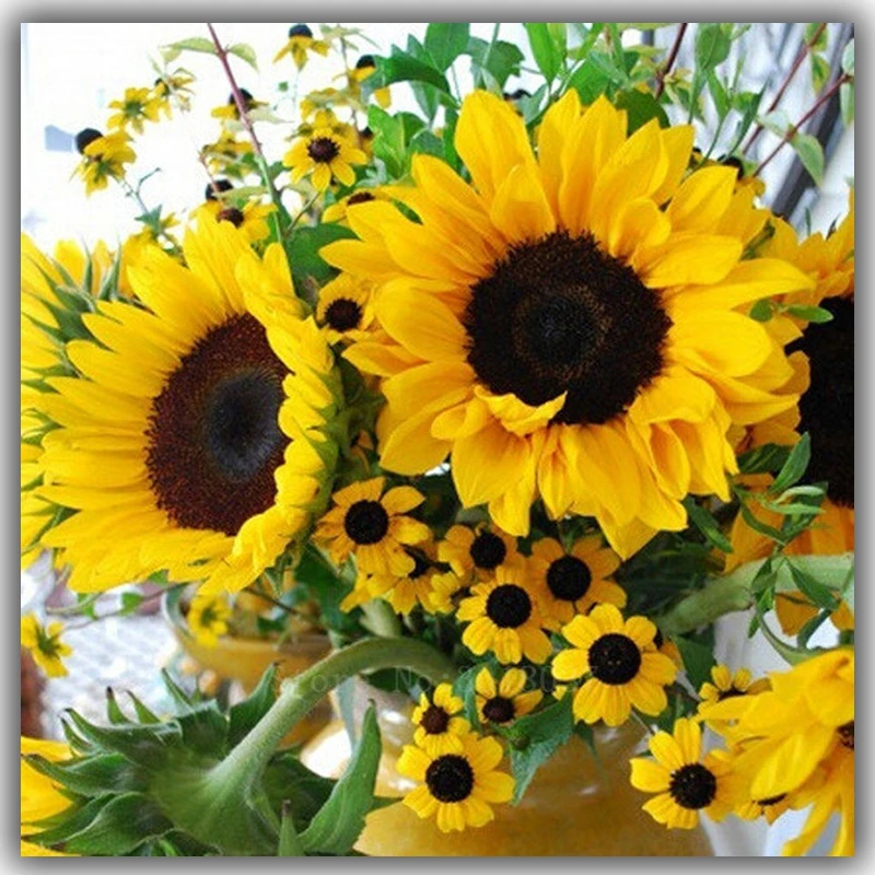 Diy Diamond Painting Cross Stitch Harvest Sunflower Needlework 3D Embroidery Full Round Mosaic Decoration Resin Stickers | Дом и сад