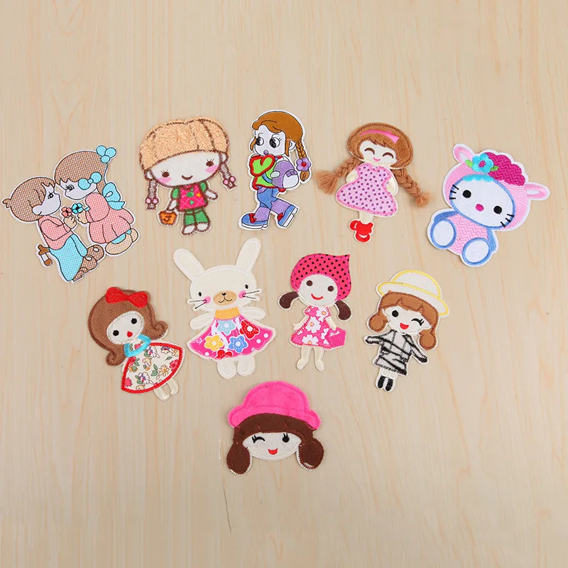 

The Little Girl Badges Embroidered Iron on Patch Cute Emblems Children Clothes Decorations DIY Crafts Logo Free Shipping