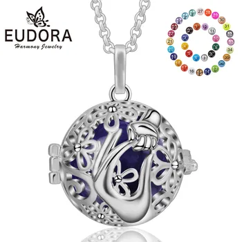 

EUDORA 18mm Harmony Bola Ball Pendant Hand to Hand Hollow Cage Chime Ball Mexcian Bola Pregnancy Women Angel Caller Jewelry K218