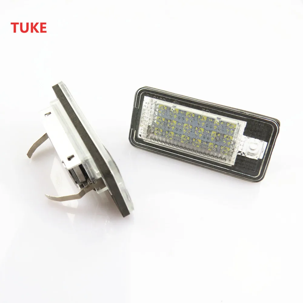 

RWSYPL 1Pari Car Styling LED Car Tail Number License Plate Light 18 SMD Led Bulb 12V Lamp For A4 A6 C6 A3 S3 S4 B6 B7 S6 A8 Rs4
