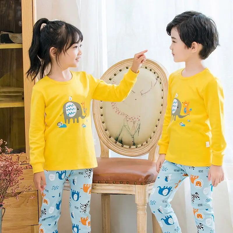 Cartoon Children's Pajamas for Boys Girls Tops+Pants Pyjamas Kids Sleepwear Girls Pajamas Children Clothing Suit Baby Pijamas - Цвет: color at picture