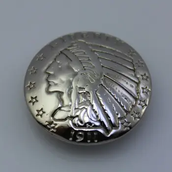 

(KBC03) 10pc Metal Concho 7/8'' RERODUCTION Native Indian Head COIN CONCHO Silver