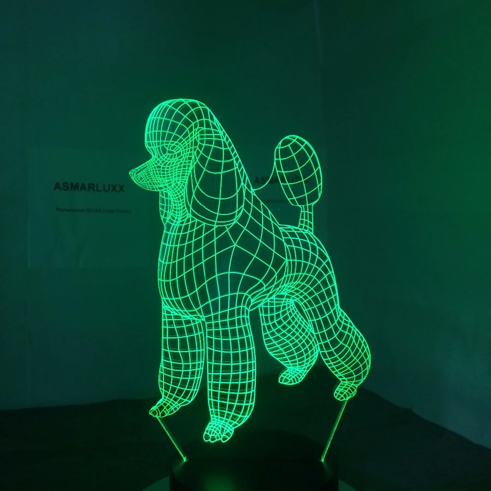  New Cute Poodle Dog 3d Lamp 7 Colors Led Night Lamp For Kids Touch Led Usb Table Lampara Lampe Baby - 32892323579