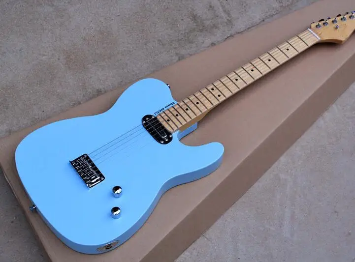 

New arrival! Blue body Electric Guitar with Maple Fingerboard,Sring-thru-body ,Fixed Bridge,Chrome Hardware,offer customized