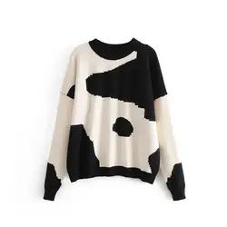 Для женщин Популярные Новые 60-8354 европейские и американские звезды моды корова bump Цвет свитер с высоким воротом