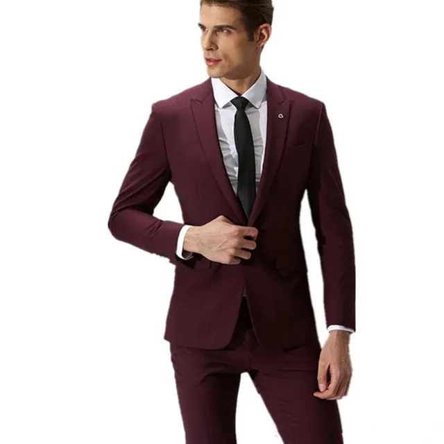 Fashion Men Suits Wine Red Groom Suit S Formal 2017 A Fashion Men Suits Wine Red Groom Suit S Formal 2017 A On Slim Male Wedding