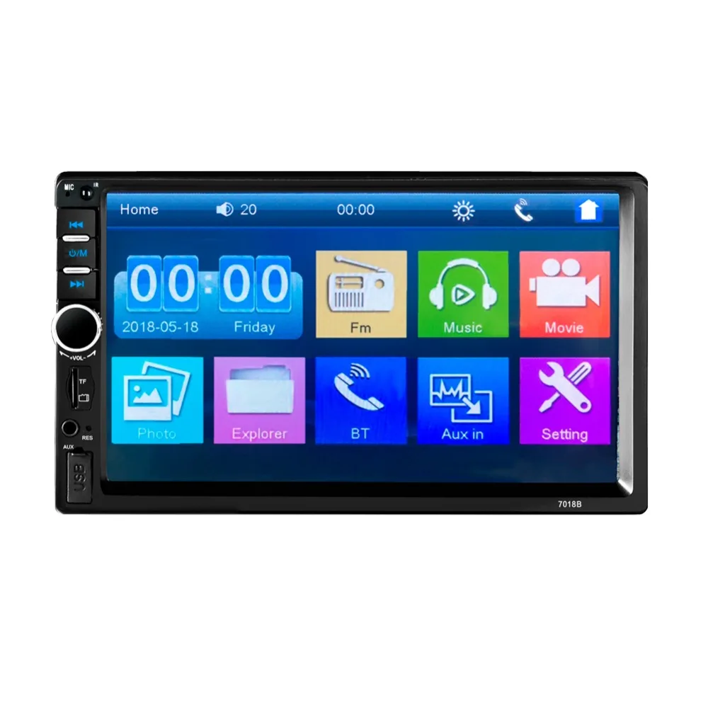 2 Din Multimedia Player DIN car radio with rear camera General 7'' Touch Screen Autoradio Car MP5 New 7018B Carplay & Mirrorlink