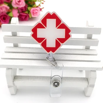 

Nurse Hospital Retractable Badge Reel ID Card Badge Holder Clip With Any Type