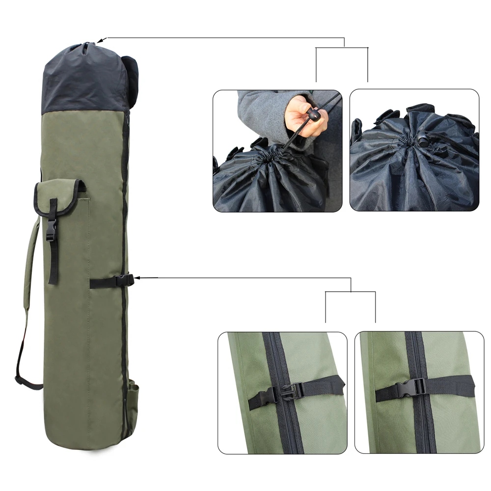 NEWSHOT Drop Leg Rod Bag Fishing Bag With Rod Holder for Carp Fishing Fly Fishing Multifunctional Outdoor Bag 