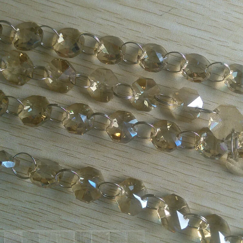 Details about   1 Yard Crystal 14mm Octagon Beads Diamond Garland Glass Wedding Chandelier Parts 