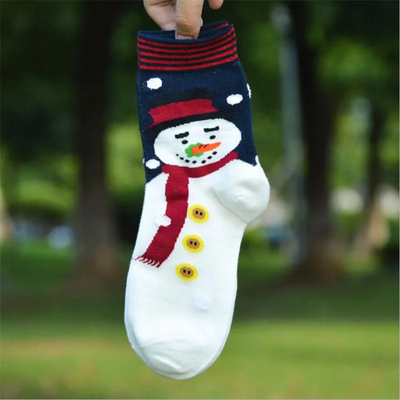 Магазин Crazy Fly Мода 2019 г. для женщин осень и весна Снеговик узор Harajuku Рождество носки серии забавные удобные носки для девочек