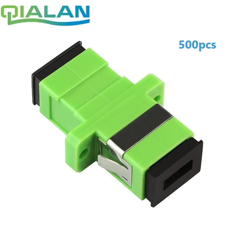 

SC APC Adapter 500pcs Simplex Single mode Fiber Optic Coupler Plastic Flange Ftth Optical Fiber Connector SC PC Connectors