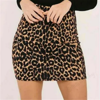 

2019 Women Leopard Printed Mini Skirt Sexy High Waist Pencil Bodycon Package Hip Mini Skirt Office Lady Work Casual Skater Skirt