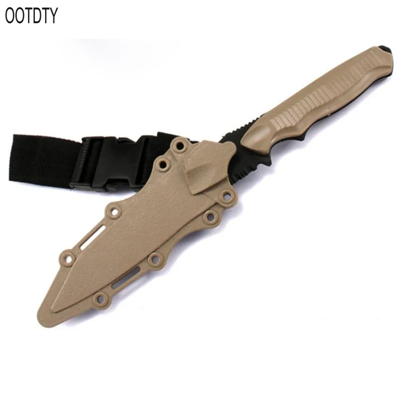 OOTDTY безопасный 1: 1 Тактический резиновый нож, военный тренировочный энтузиаст CS, игрушка для косплея, меч, первый кровавый реквизит, модель кинжала - Цвет: C