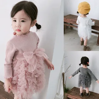 

Autumn Winter Baby Girl Clothes Infant Girls Full Sleeve Dress Flower Cake Smash Ball Gown 2-6 Years Kids Dresses for Girls