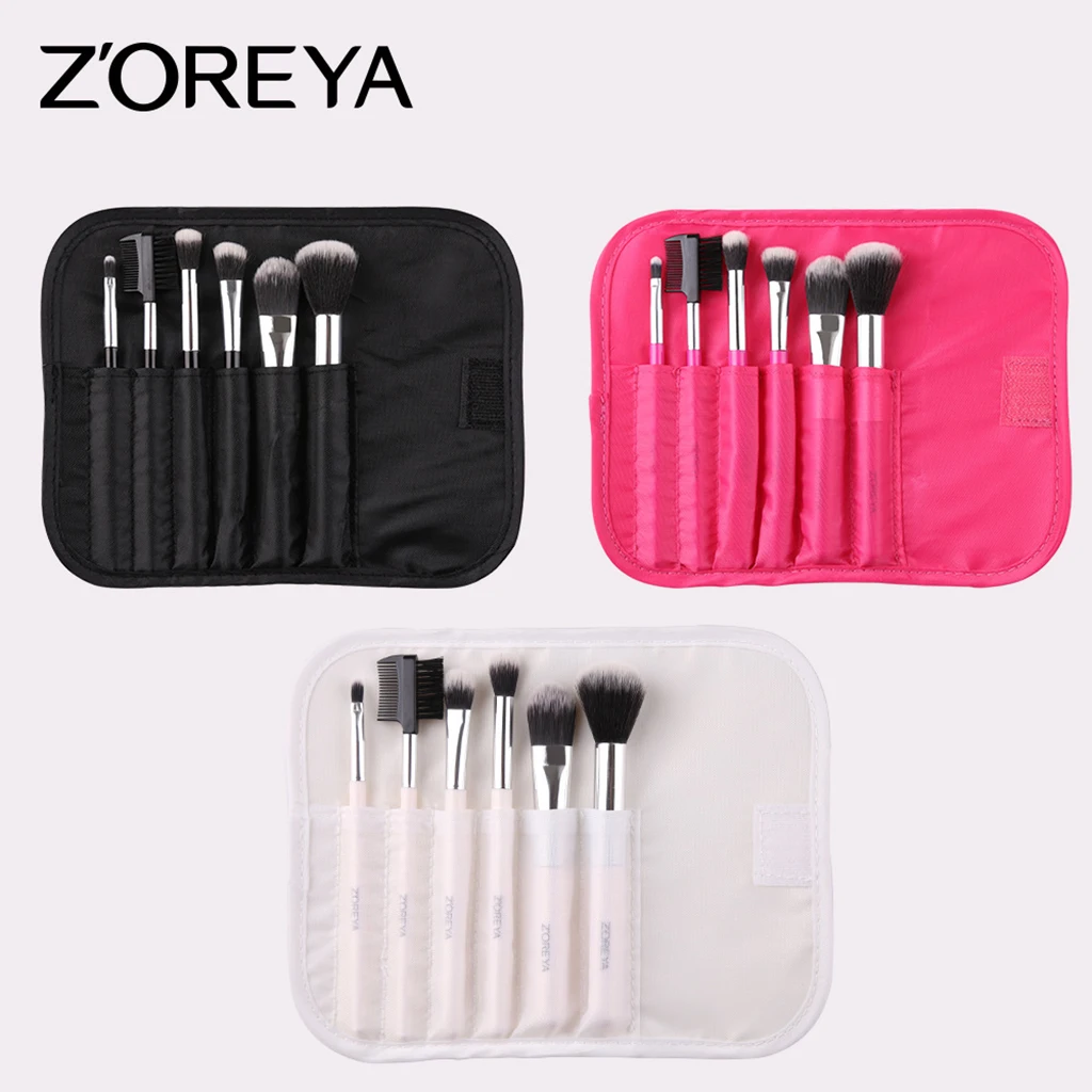 

Professional 6PCS+1Bag Makeup Brushes Set Eyeshadow Brush Eyebrow Make Up Brushes Pony Synthetic Hair Bristles Beauty Cosmetics