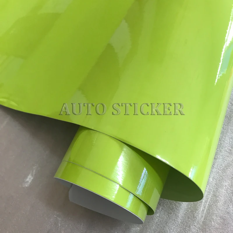 Fluorescent yellow ultra glossy vinyl car vinyl wraps 5