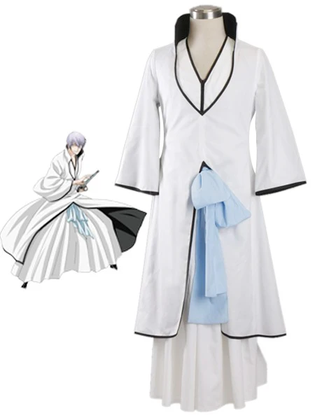 #*Cheap Can be tailored Anime BLEACH Cosplay Man Woman Halloween Cos Ichimaru Gin Cosplay Costume Japanese white kimono S 3XL