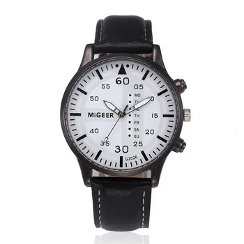 

MIGEER Business Men Watches Brand Luxury Temperament Belt Quartz Wrist Watch Military Relogio Masculino Casual Saat Gift