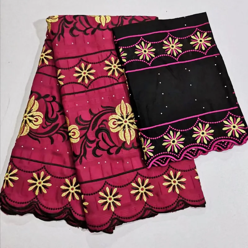 

Free shipping (5+2yards/set) high quality African Swiss voile lace fabric set with wonderful embroidery for party dress CLL005