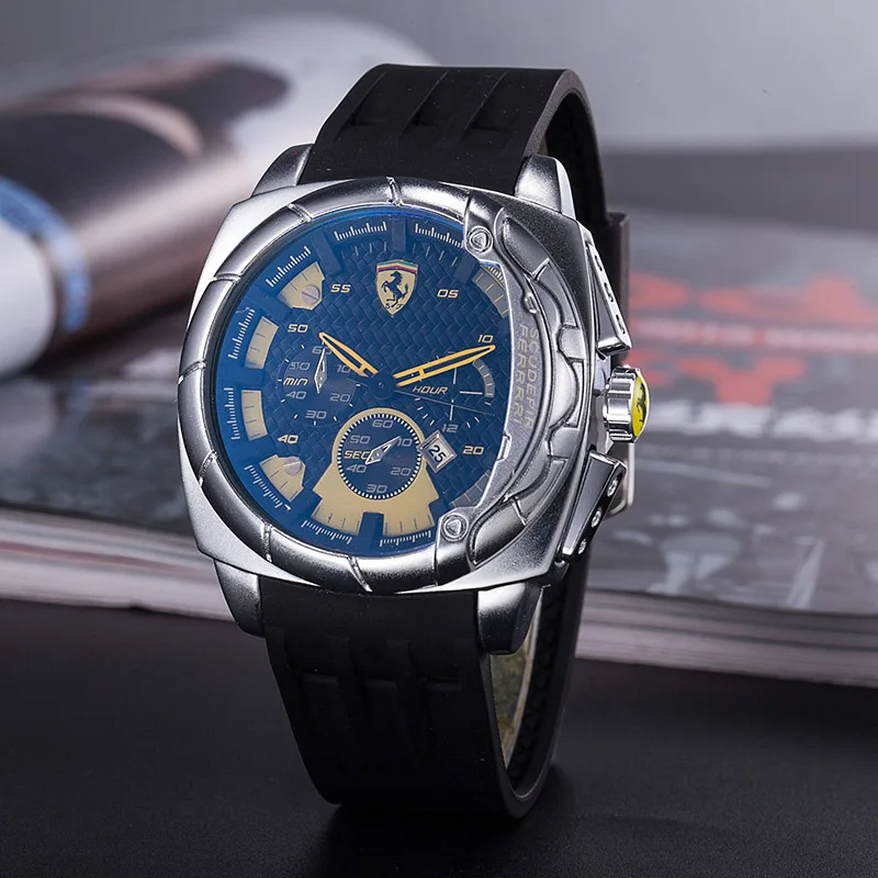 

SCUDERIA FERRARI Men's Watch Luxury Brand Clock Quartz Men Watches Multifunctional Military Stop Watch Glowwatch 836549511