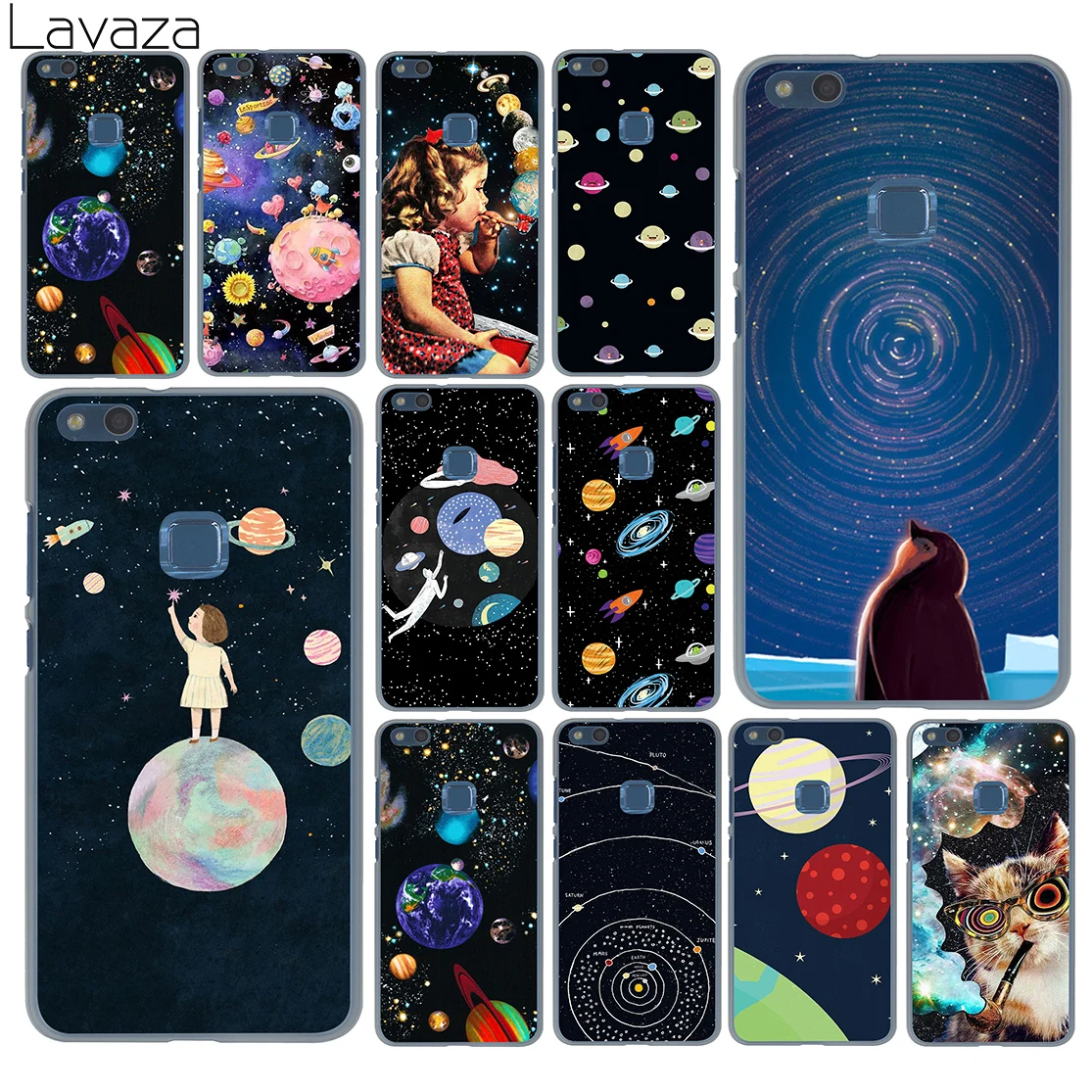 

Lavaza Stars Moon Airship Astronaut Cat Case for Huawei P30 P20 P9 P10 Plus P8 Mate 20 Pro Lite Mini 2016 2017 P smart 2019