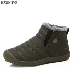 HZXINLIVE/2018 г. зимняя женская обувь, женские ботильоны, непромокаемые однотонные зимние ботинки с плюшевой подкладкой, размер 35-45, женская обувь