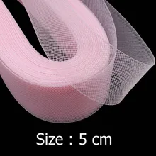 [IuBuFiGo] " 5 см плоский жесткий сетчатый простой кринолиновая коса из конского волоса для женщин 100 Ярд/лот#2 цвета