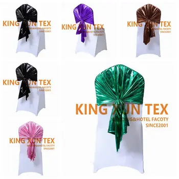 

Bronzing Coated Metalliac lycra Spandex Chair Cap Hood Cover For Wedding Stretch Chair Covers Decoration