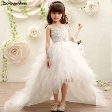 Long Train White Flower Girl Dresses for Party and Weddings Ball Gown pageant Dress for Girls Kids First Communion Dress 2018 Long Train White Flower Girl Dresses for Party and Weddings Ball Gown pageant Dress for Girls Kids First Communion Dress 2018
