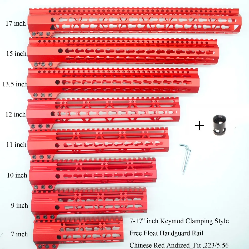 Aplus 7/9/10/11/12/13,5/15/17 ''дюйма Красный зажима Стиль направляющая для ствольной накладки Keymod/M-lok Picatinny крепление Системы Fit. 223/5. 56