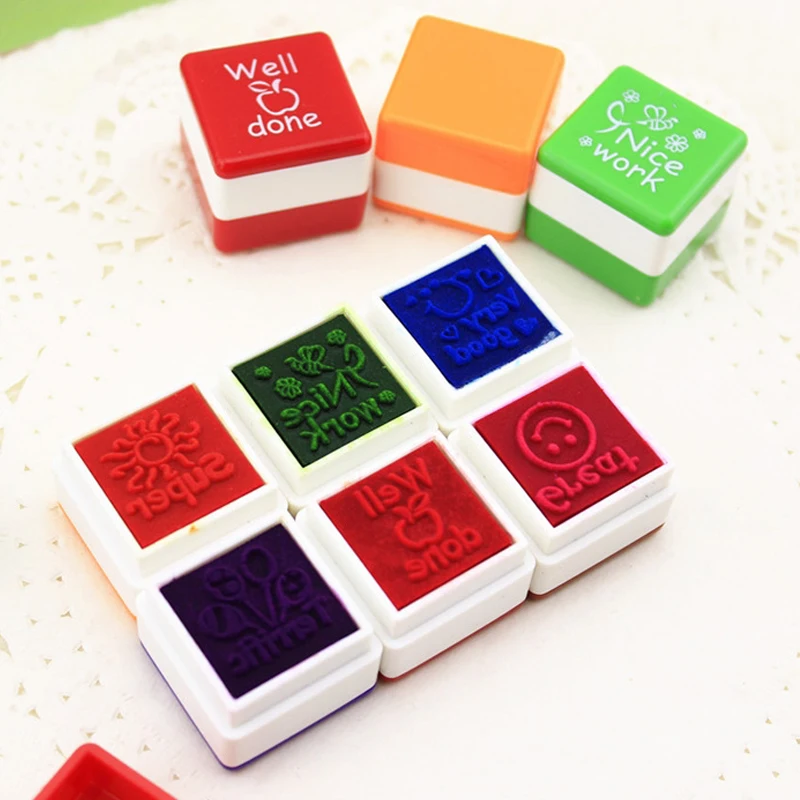 6 pcs/lot Seal English letters stamps Children Reward stamp baby