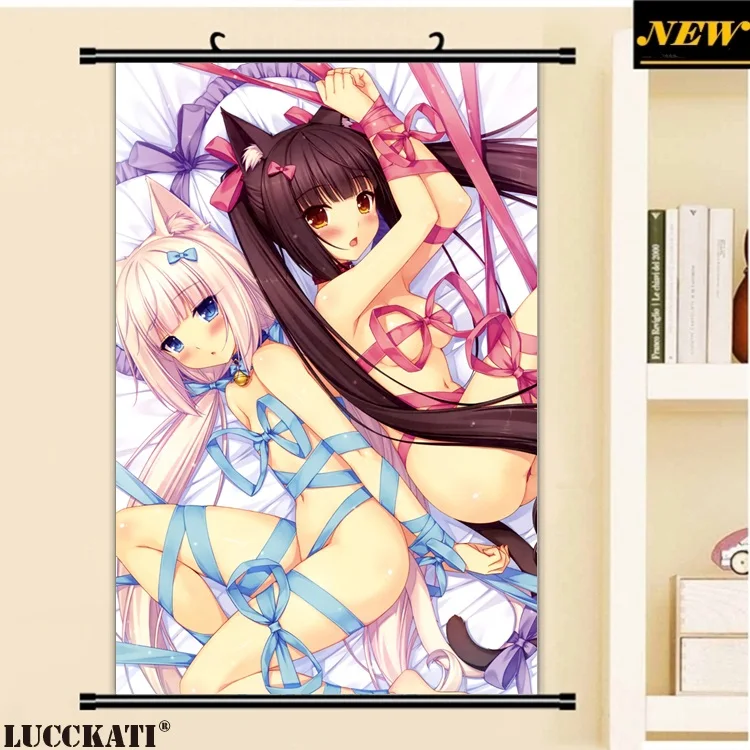 40X60 см Neko Para nekopara животные уши nekomimi хвост соски лоли мультфильм аниме Настенная картина Фреска плакат прокрутки холст живопись - Цвет: U