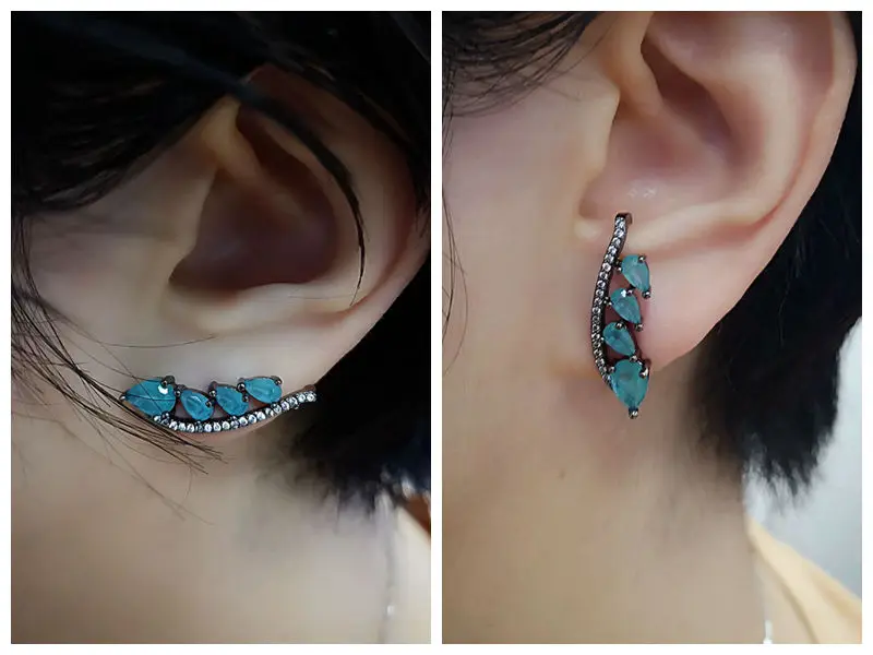 Модные серьги-гвоздики с цветочным цирконием для женщин, серьги из натурального камня с кристаллами, элегантные женские свадебные вечерние ювелирные изделия