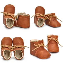 2018 primavera otoño Vintage bebé niño suela de arranque suave PU cuero Primeros pasos Zapatos de cuna 0-18 meses mocasines zapatos de bebé