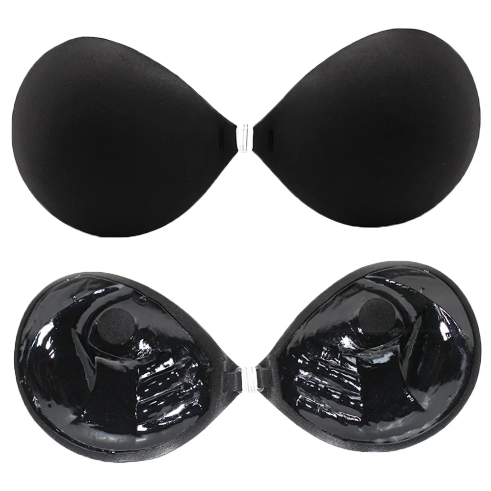 Бюстгальтер без бретелек, поддерживающий грудь, силиконовый, дышащий, поддерживающий грудь, наклейки на грудь - Цвет: black 3CM