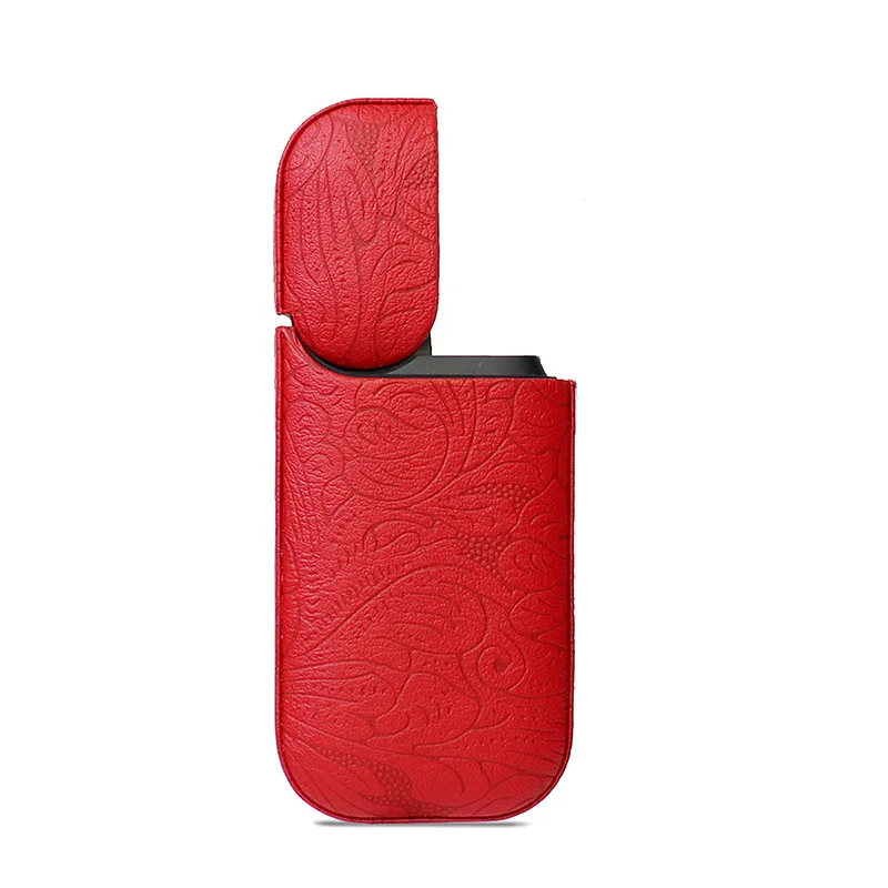 4 цвета цветочный принт для IQOS кожаный чехол для IQOS 2,4 Plus II III электронная сигарета для IQOS чехол для переноски - Цвет: Красный