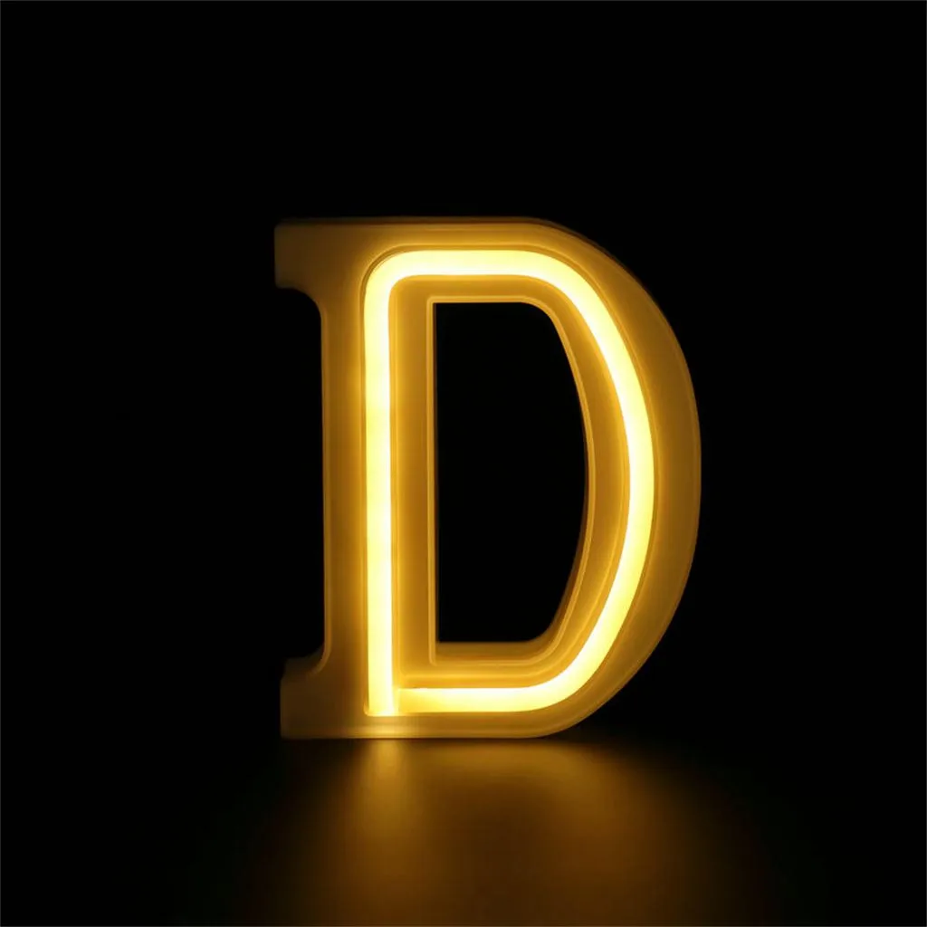 LED USB Letter Lights Light Up White Plastic Letters Standing Hanging A-Z symbol decorative letters holiday led night lights